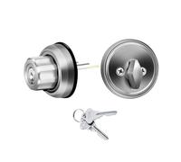 EASILOK Cerradura de cerrojo de seguridad, sin llave, redonda, exterior con llave, cerradura mecánica, cerrojo de un solo cilindro, color plateado