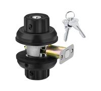 EASILOK Cerradura de cerrojo para puerta delantera, sin llave, resistente, de un solo cilindro, de alta seguridad, con pestillo nocturno no se puede recoger y botón antibloqueo, aleación de zinc,