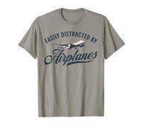 Easily Distracted By Airplanes Plane Lover Vintage Aviation Camiseta