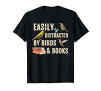 Easily Distracted By Birds & Books Vintage Funny Birder Camiseta