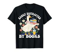 Easily Distracted by Books Bookworm Quote Camiseta