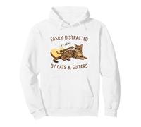 Easily Distracted by Cats and Guitars Tabby Cat Guitarist Sudadera con Capucha