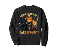 Easily Distracted by Cats and Side Quests RPG Gamer Sudadera