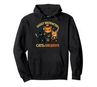 Easily Distracted by Cats and Side Quests RPG Gamer Sudadera con Capucha