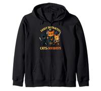 Easily Distracted by Cats and Side Quests RPG Gamer Sudadera con Capucha