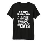 Easily Distracted by Cats Camiseta Premium