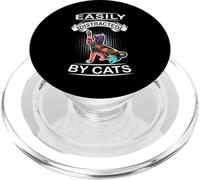 Easily Distracted by Cats Funny Kitten Cat Loves PopSockets PopGrip para MagSafe