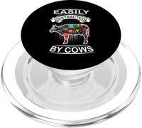 Easily Distracted by Cows Funny Animal Cow Loves PopSockets PopGrip para MagSafe