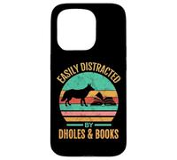 Easily Distracted by Dholes & Books Retro Wild Dogs Lover Carcasa para iPhone 15 Pro