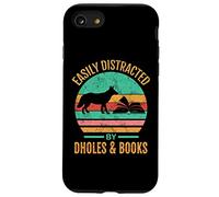 Easily Distracted by Dholes & Books Retro Wild Dogs Lover Carcasa para iPhone SE (2020) / 7/8