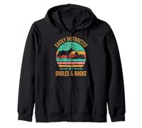 Easily Distracted by Dholes & Books Retro Wild Dogs Lover Sudadera con Capucha