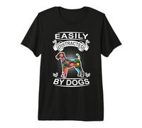 Easily Distracted by Dogs Airedale Terrier Funny Dog Lover Camiseta Premium