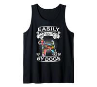 Easily Distracted by Dogs Airedale Terrier Funny Dog Lover Camiseta sin Mangas