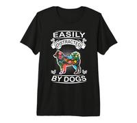 Easily Distracted by Dogs Alaskan Malamute Dog Lover Camiseta Premium