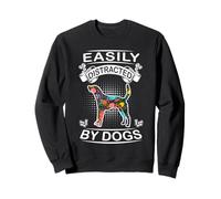 Easily Distracted by Dogs American Foxhound Dog Lover Sudadera