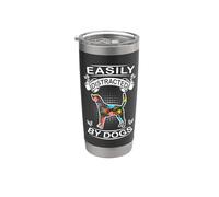 Easily Distracted By Dogs American Foxhound Dog Lover Vaso térmico de acero inoxidable de doble pared