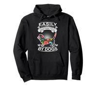 Easily Distracted by Dogs Basset Hound Funny Dog Lover Sudadera con Capucha