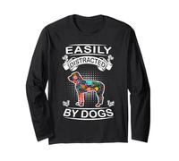 Easily Distracted by Dogs Bloodhound Dog Lovers Puppy Manga Larga