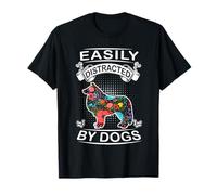 Easily Distracted by Dogs Border Collie Funny Dog Lover Camiseta