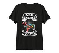 Easily Distracted by Dogs Boykin Spaniel Funny Dog Lover Camiseta Premium