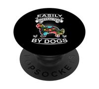Easily Distracted by Dogs Cavalier Dog Lovers PopSockets PopGrip Adhesivo
