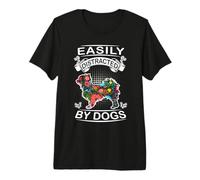 Easily Distracted by Dogs Chihuahua Dog Lovers Puppy Camiseta Premium