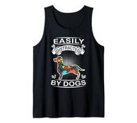 Easily Distracted by Dogs Dachshund Dog Lovers Puppy Camiseta sin Mangas