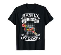 Easily Distracted by Dogs English Mastiff Dog Lovers Puppy Camiseta