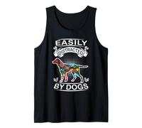 Easily Distracted by Dogs English Pointer Funny Dog Lover Camiseta sin Mangas