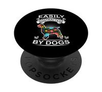 Easily Distracted by Dogs English Springer Spaniel Dog Lover PopSockets PopGrip Adhesivo