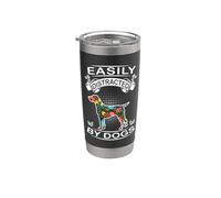 Easily Distracted By Dogs German Shorthaired Pointer Dog Vaso térmico de acero inoxidable de doble pared