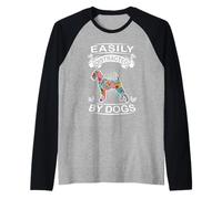 Easily Distracted by Dogs Irish Terrier Dog Lovers Puppy Camiseta Manga Raglan