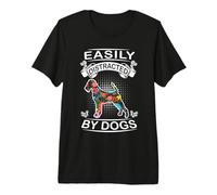 Easily Distracted by Dogs Irish Terrier Dog Lovers Puppy Camiseta Premium