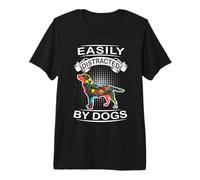 Easily Distracted by Dogs Labrador Retriever Dog Lover Camiseta Premium