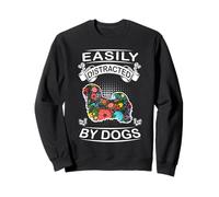 Easily Distracted by Dogs Lhasa Apso Flower Dog Lover Sudadera