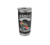 Easily Distracted By Dogs Miniature Schnauzer Dog Lovers Vaso térmico de acero inoxidable de doble pared