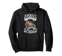 Easily Distracted by Dogs Pembroke Welsh Corgi Dog Lover Sudadera con Capucha