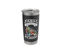 Easily Distracted By Dogs Pembroke Welsh Corgi Dog Lover Vaso térmico de acero inoxidable de doble pared