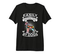 Easily Distracted by Dogs Pharaoh Hound Funny Dog Lover Camiseta Premium