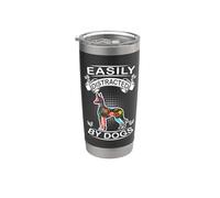 Easily Distracted By Dogs Pharaoh Hound Funny Dog Lover Vaso térmico de acero inoxidable de doble pared
