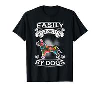 Easily Distracted by Dogs Pit Bull Funny Dog Lover Camiseta