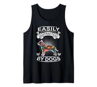Easily Distracted by Dogs Pit Bull Funny Dog Lover Camiseta sin Mangas