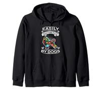 Easily Distracted by Dogs Poodle Funny Dog Lover Sudadera con Capucha