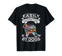 Easily Distracted by Dogs Portuguese Water Funny Dog Lover Camiseta