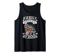 Easily Distracted by Dogs Saint Bernard Dog Lovers Puppy Camiseta sin Mangas