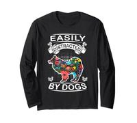 Easily Distracted by Dogs Samoyed Dog Lovers Puppy Manga Larga