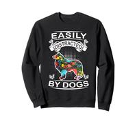 Easily Distracted by Dogs Shetland Sheepdog Dog Lovers Puppy Sudadera