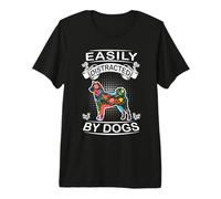 Easily Distracted by Dogs Shiba Inu Funny Dog Lover Camiseta Premium