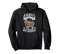 Easily Distracted by Dogs Shih Tzu Funny Flower Dog Lover Sudadera con Capucha
