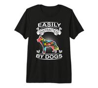 Easily Distracted by Dogs Siberian Husky Dog Lovers Puppy Camiseta Premium